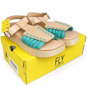 Fly London Women's Sarffly Chunky Platform Sandals Size 38 EU/ 7.5-8 US NWT
